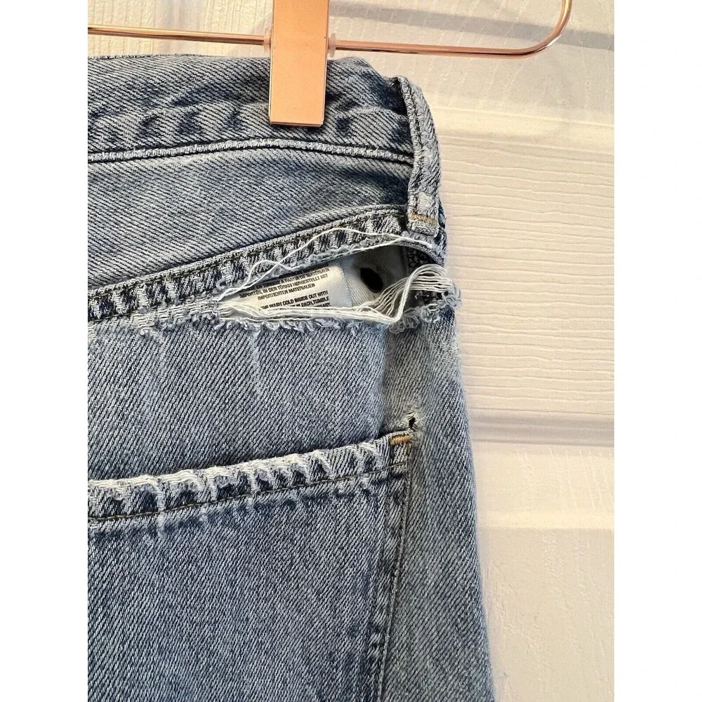 AGOLDE Riley High Rise Straight Crop Jean Frequency Cotton Classic 26 Button Fly